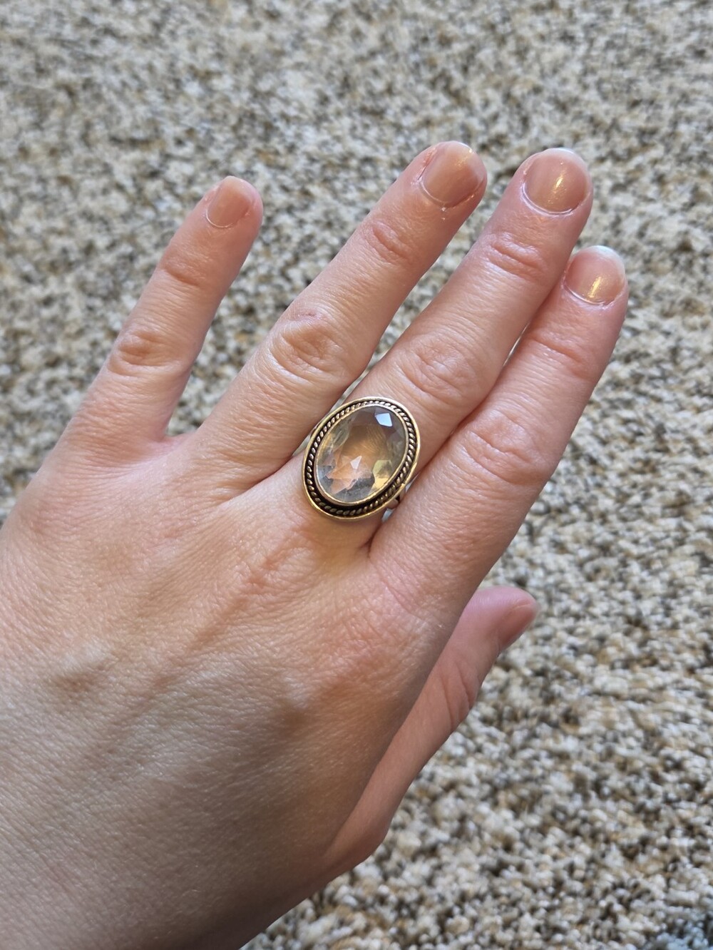 Sterling Silver Faceted Ring